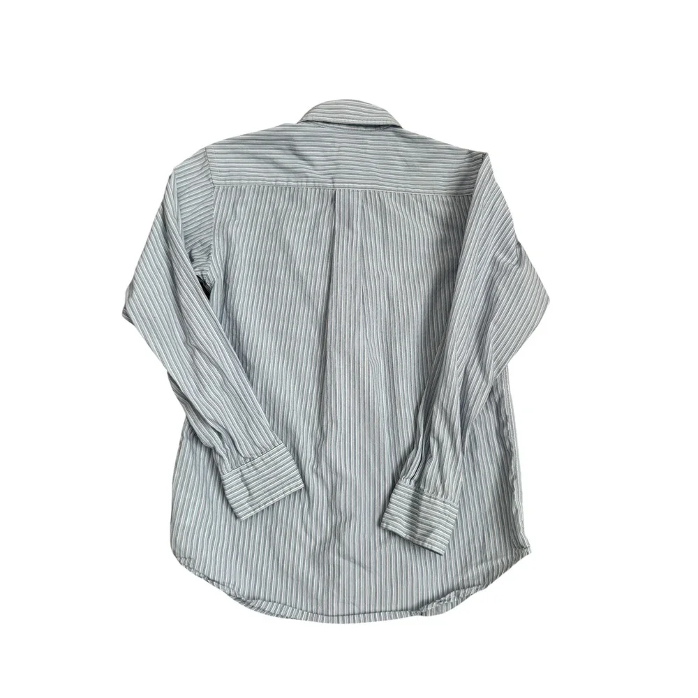 Ralph Lauren Boys Striped‎ Button Down Shirt Blue White Pony Logo Size M (10-12)